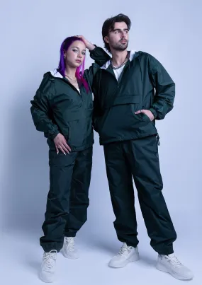 2300HS Unisex Half Zipper Taffeta Nylon Tracksuit Set - Hunter Green