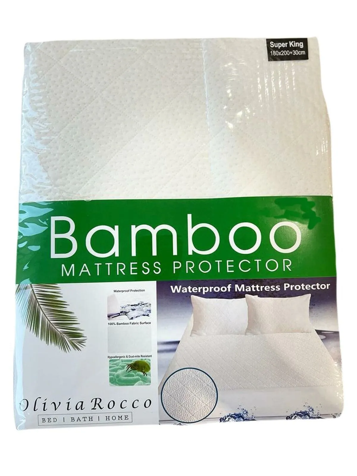 Bamboo Extra Deep Quilted Waterproof Mattress Protector Hypoallergenic Moisture-Wicking Bed Cover with Elastic Skirt by OLIVIA ROCCO