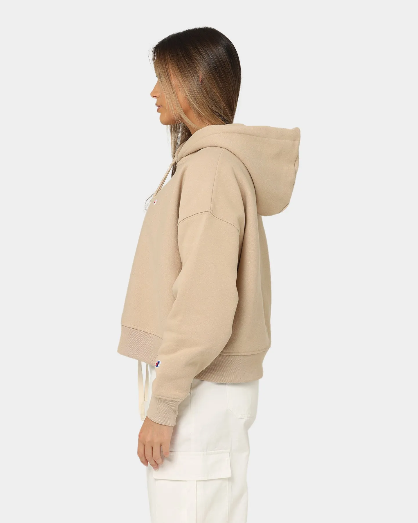 Champion Women's Reverse Weave Level Up Hoodie Cafe Latte