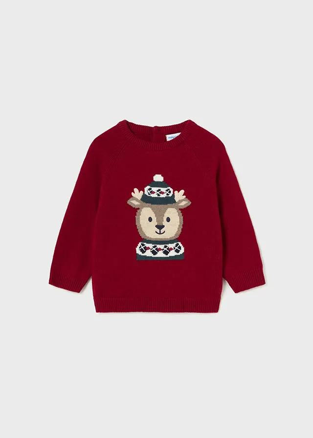 Cherry Red Deer Sweater - Select Size