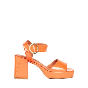 Cille Orange Platform Sandals