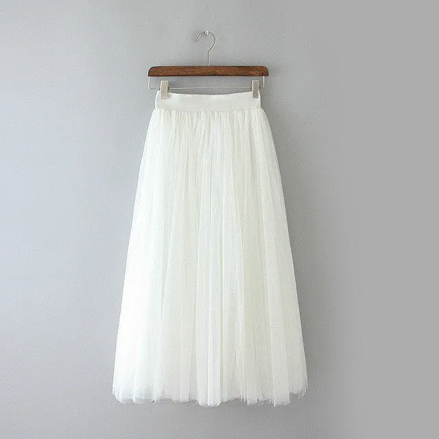 Grenadine Elastic Waist  Sweet Skirt