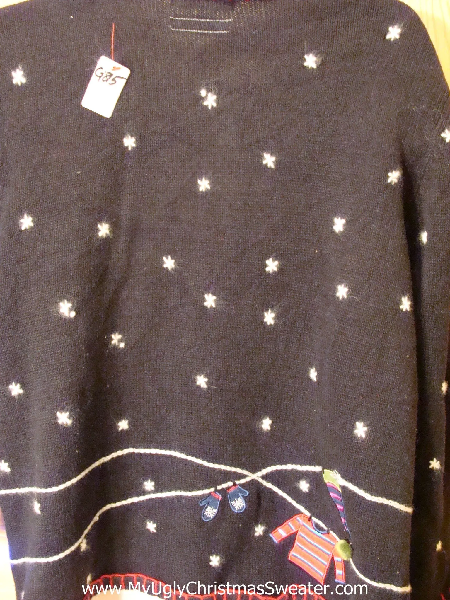 Light Up Ugly Xmas Sweater Winter Festive Clothesline