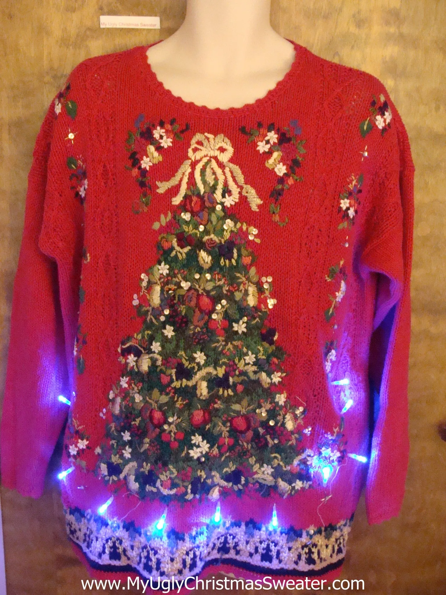 Massive Tree Light Up Ugly Xmas Sweater