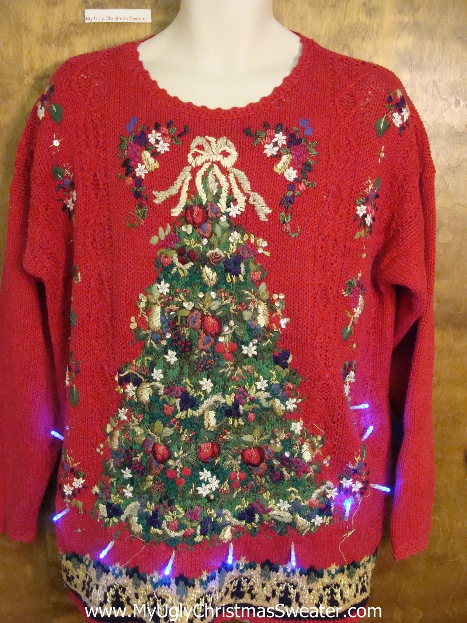 Massive Tree Light Up Ugly Xmas Sweater