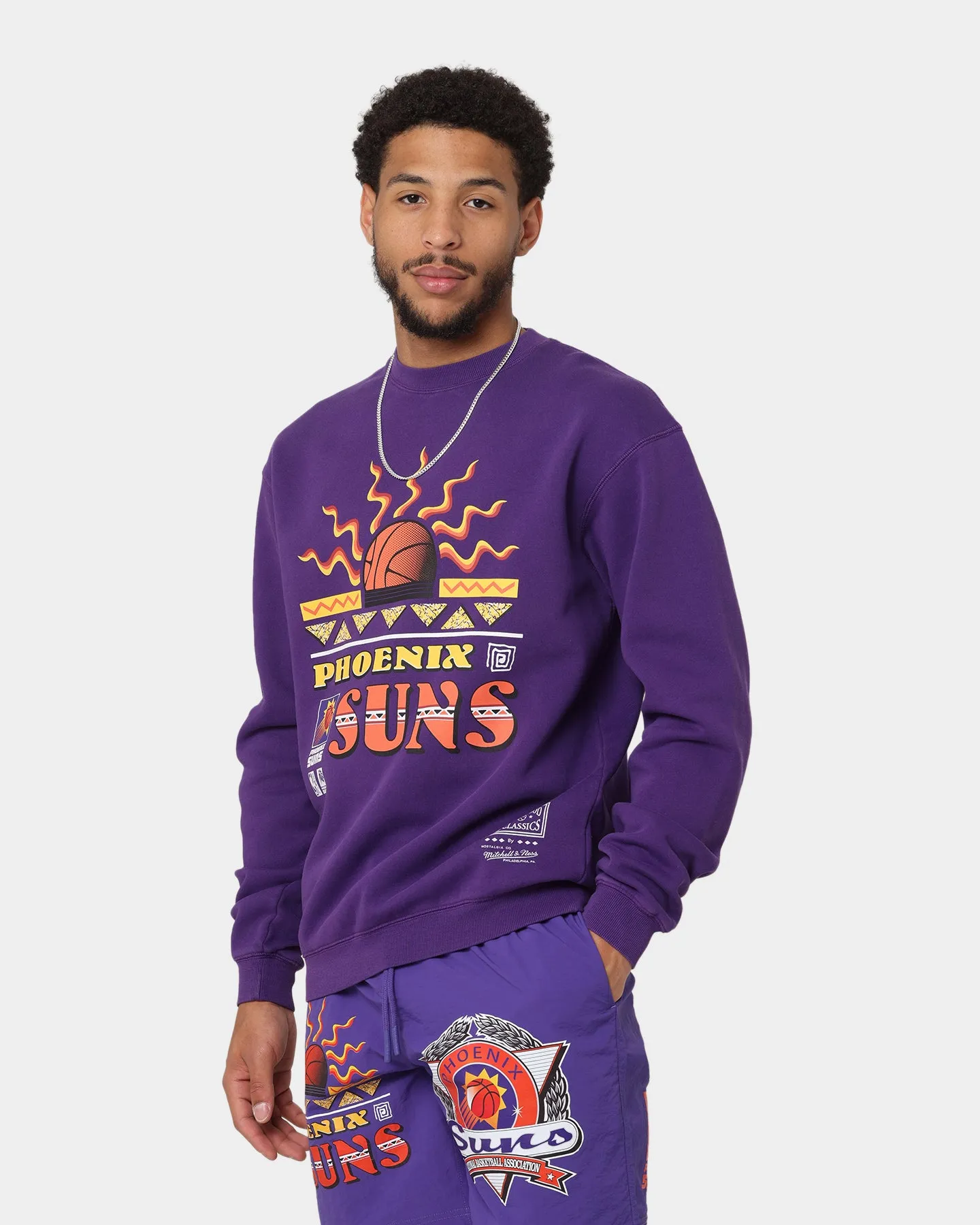 Mitchell & Ness Phoenix Suns Rays Crewneck Faded Purple