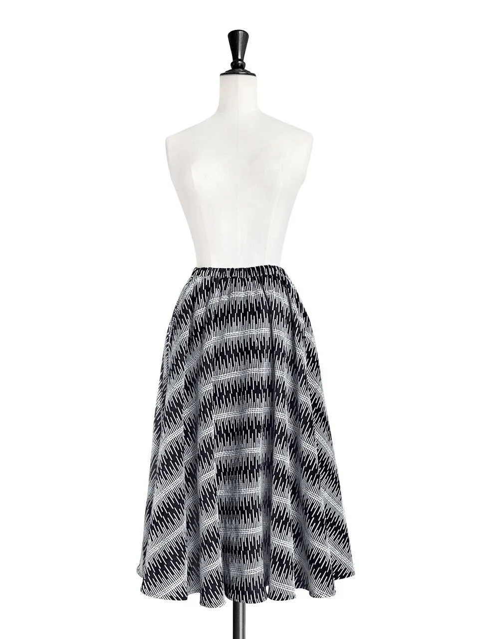 New Colour! Mono Textured Knitted Pattern Flowy Round Skirt