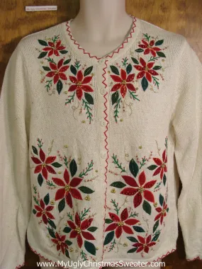 Poinsettia Forest Holiday Sweater