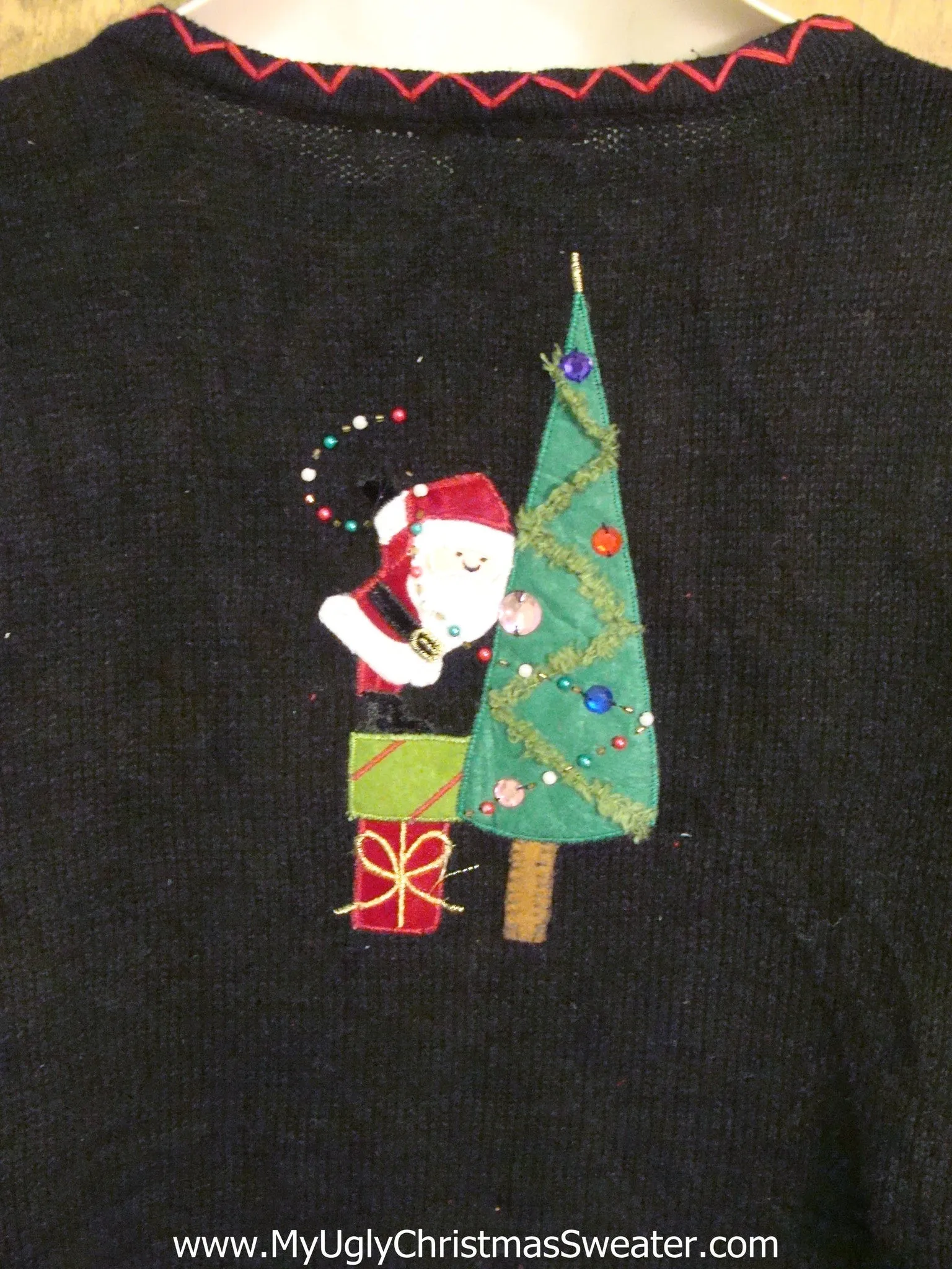 Pointy Trees and Santa Ugliest Christmas Sweater Vest