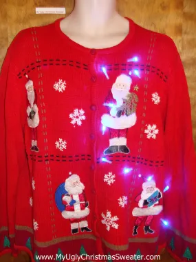 Santa and Friends Light Up Ugly Xmas Sweater