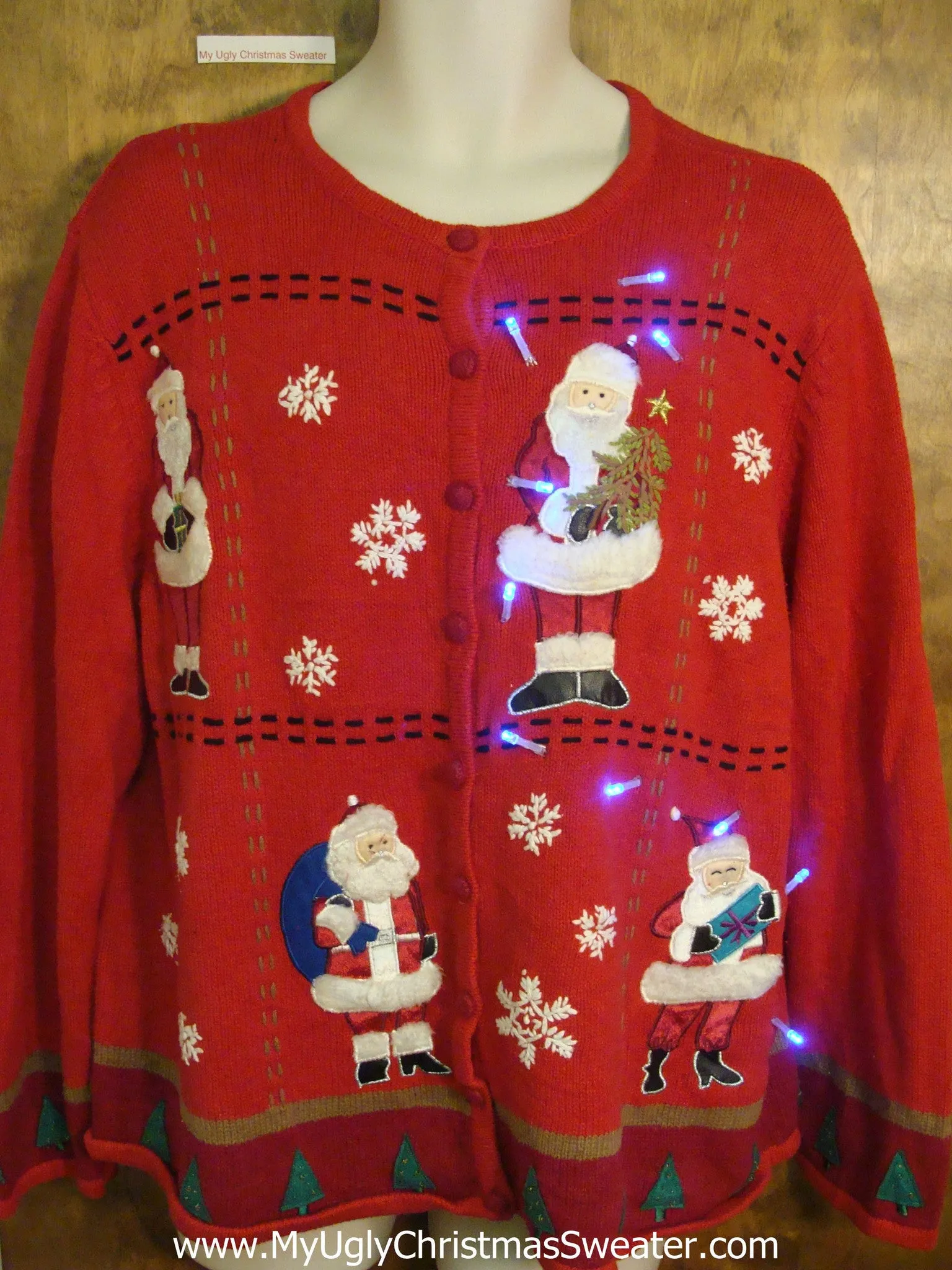 Santa and Friends Light Up Ugly Xmas Sweater