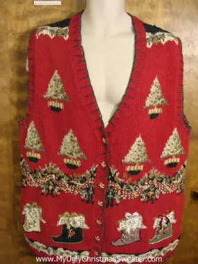 Stockings and Trees Christmas Sweater Vest