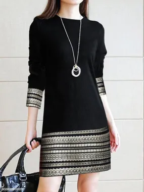 Stylish and Versatile Long-Sleeved Dress for Women