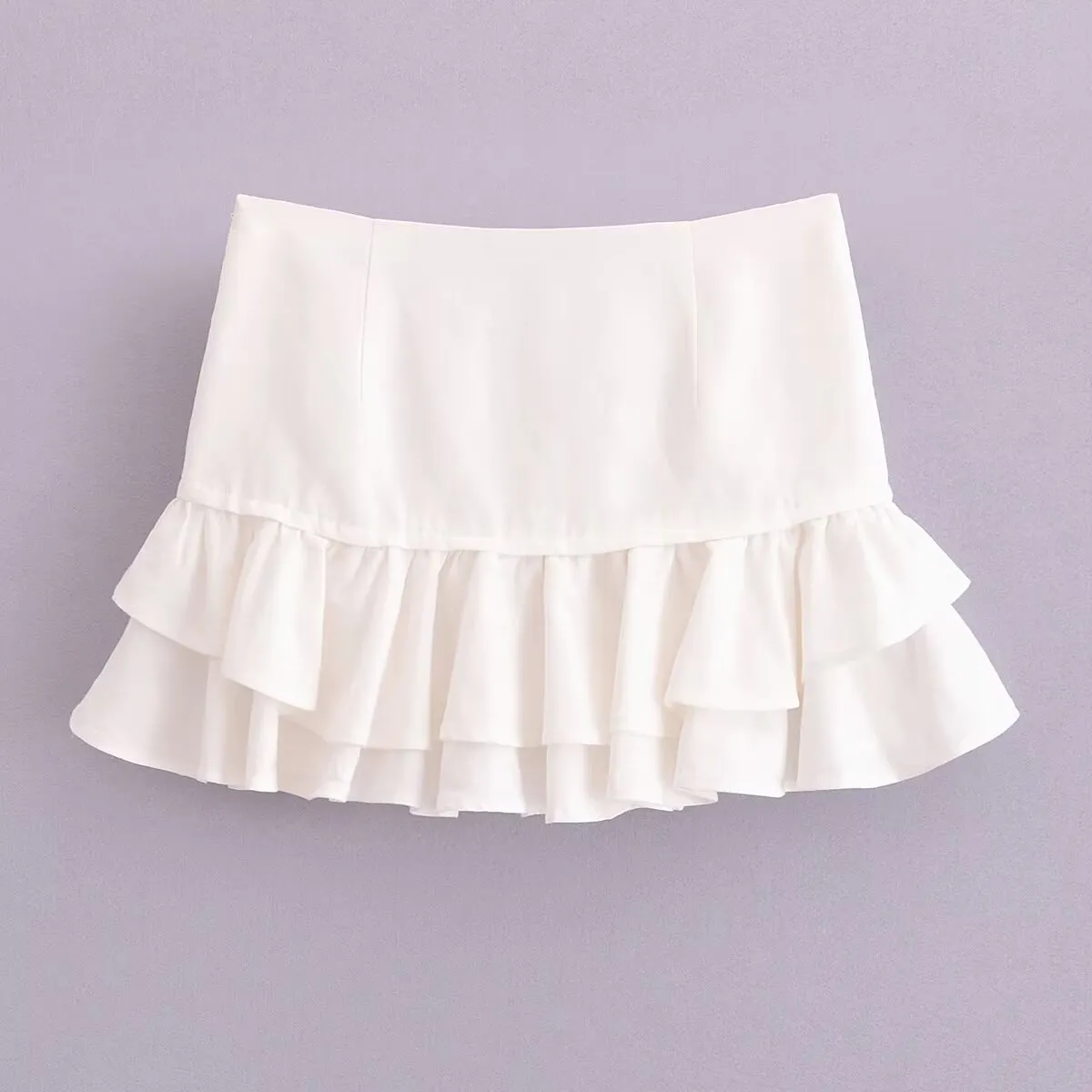 Summer Women Clothing Stylish Simple Laminated Mini Skirt