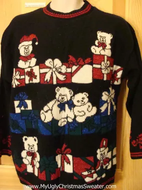 Tacky 80s Christmas Sweater with Bears