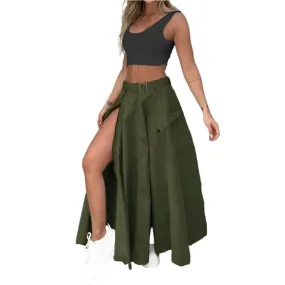 TEEK - Zipper Slit Skirt 2 Piece Set