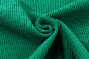 Washed Cotton Stretch Corduroy 6 Wale - Green (Remnant)